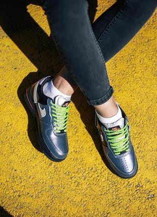 Женские кроссовки nike air force 1 vandalized iridescent black green / smb8 фото