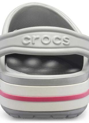 Женские кроксы crocs сабо bayaband light grey/candy pink7 фото