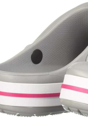 Женские кроксы crocs сабо bayaband light grey/candy pink6 фото