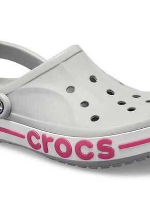 Женские кроксы crocs сабо bayaband light grey/candy pink3 фото