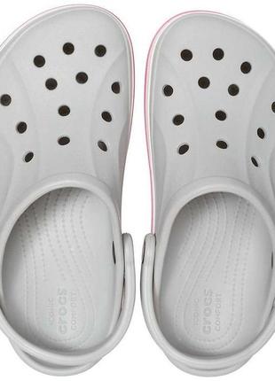 Женские кроксы crocs сабо bayaband light grey/candy pink5 фото