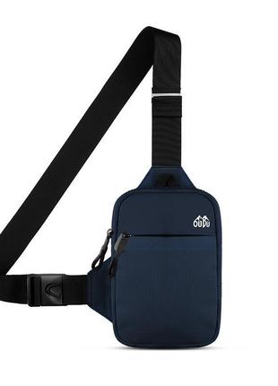Нагрудна сумка через плече з однією лямкою темно-синя1 фото