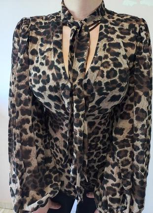 Леопардовая блуза l