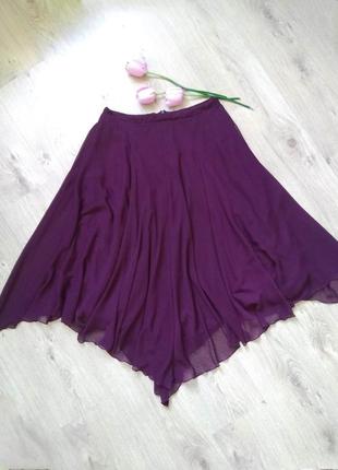 Нарядная прозрачная бордовая юбка-миди на подкладке/юбка с удлиненными углами/цвет марсала4 фото