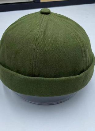 Кепка докер мужская, бини в рубчик, головной убор зеленый2 фото