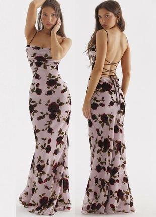 Розпродаж плаття prettylittlething довге asos відкрита спина