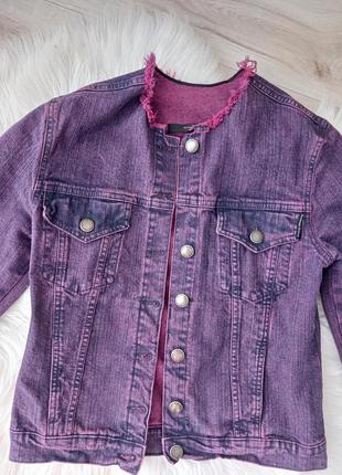 Джинслва курточка,фіолетова джинсовка2 фото