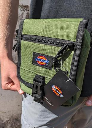 Барсетка dickies, зелена сумка dickies, месенджер дікіс, сумка через плече dickies