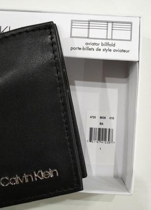 Кожаный кошелек calvin klein aviator blk