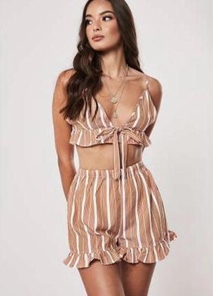 Топ в полоску на завязках missguided