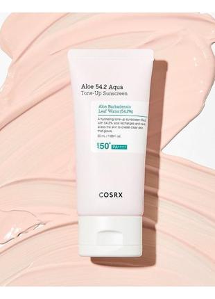 Солнцезащитный крем с тонирующим эффектом cosrx aloe 54.2 aqua tone-up sunscreen spf50+ pa++++ 50ml