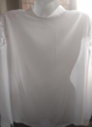 Красивая белоснежная блуза рубашка плюс сайз на 54 укр7 фото