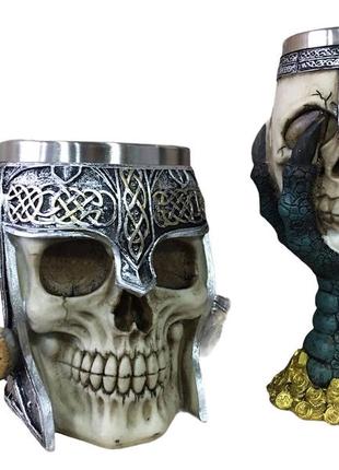Подарочный набор кружка чашка бокал 3d сатан череп лапа дракона подарок3 фото