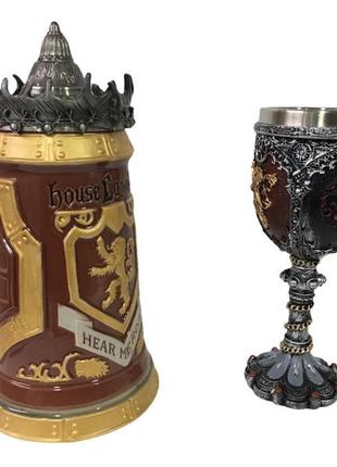 Подарунковий набір гуртка game of thrones house lannister stein гра престолів будинок ланністеров і winter coming2 фото