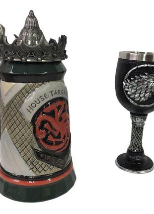 Подарочный набор кружка game of thrones house targaryen fire and blood игра престолов и кубок дом старков