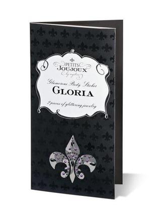 Пестіс із кристалів petits joujoux gloria set of 2 - black/red, прикраса на груди feromon2 фото