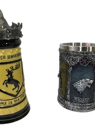 Подарочный набор кружка game of thrones house герб баратеонов игра престолов и кружка winter coming