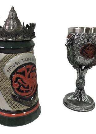 Подарунковий набір гуртка game of thrones house targaryen fire and blood гра престолів і fire and blood кубок