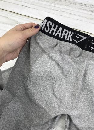 Спортивные лосины gymshark серые с чёрным поясом7 фото