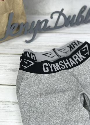 Спортивные лосины gymshark серые с чёрным поясом3 фото