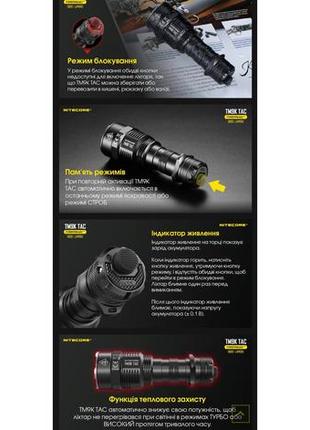 Nitecore tm9k tac 
надпотужний тактичний ліхтар (usb type-c)7 фото
