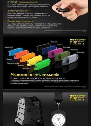 Nitecore tube v2.0, чорний наключний ліхтар7 фото