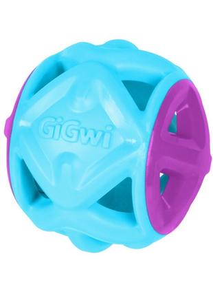 Игрушка для собак мяч gigwi basic, голубой, резина, 9 см