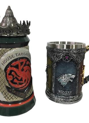 Подарунковий набір гуртка game of thrones house targaryen fire and blood гра престолів і winter coming