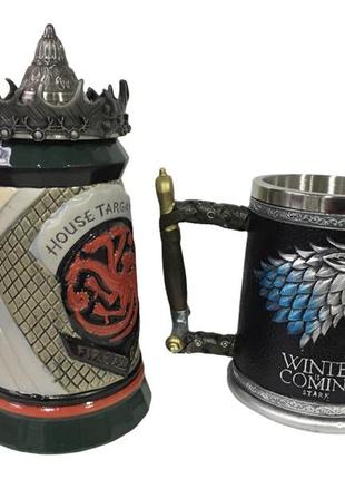 Подарочный набор кружка game of thrones house targaryen fire and blood игра престолов и winter is coming stark3 фото