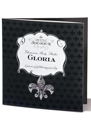 Пестіс із кристалів petits joujoux gloria set of 3 - silver, прикраса на груди та вульву feromon2 фото