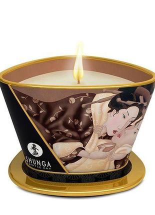 Масажна свічка shunga massage candle - intoxicating chocolate (170 мл) з афродизіаками (so2514) feromon