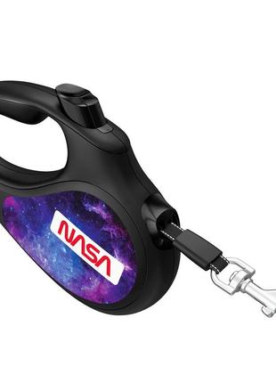 Повідець-рулетка для собак waudog r-leash, малюнок "nasa21", розмір xs, довжина 3 м (до 12 кг)