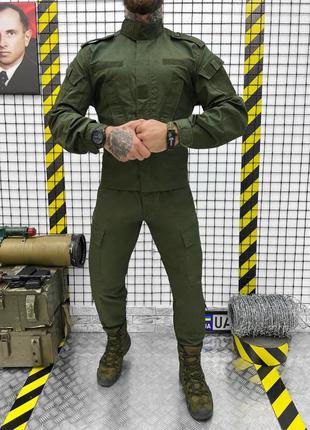 Тактичний літній костюм для військових у кольорі олива м-ххл під вставні наколінніки і налокітники