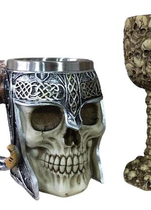 Подарочный набор кружка чашка бокал 3d сатан черепа большие подарок3 фото