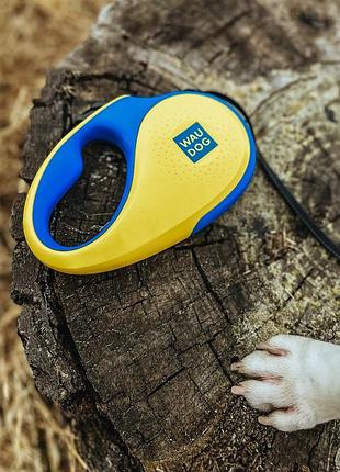 Повідець-рулетка для собак waudog r-leash, малюнок «colors of freedom», світловідбивна стрічка, розмір xs, довжина 3 м