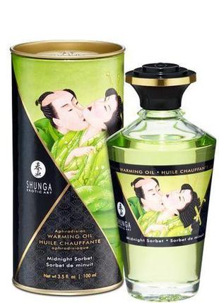 Олія shunga aphrodisiac warming oil - midnight sorbet (100 мл) без цукру, смачний ( so2502 ) feromon