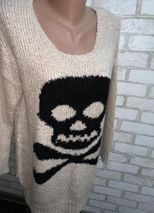 Тёплый модный свитерок с черепом оверсайз /бохо бренд ax paris2 фото