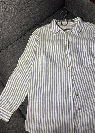 Льонова рубашка в полоску 💎