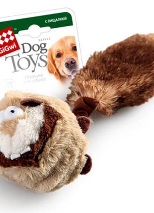 Іграшка для собак борсук з 2-ма пищалками gigwi catch & fetch, штучне хутро, 26 см1 фото
