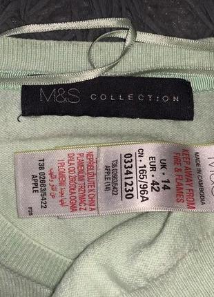 Стильная кофточка мятного цвета бренд m&s collection  made in cambodia9 фото