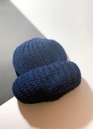 Шапка женская зимняя темно-синяя