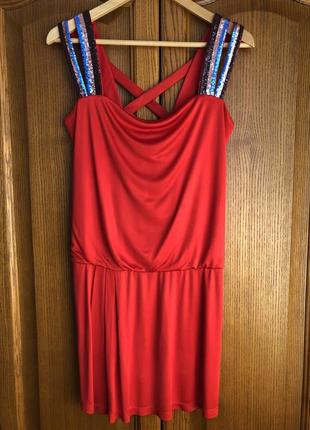 Красное короткое коктейльное платье bgn (beggon)9 фото