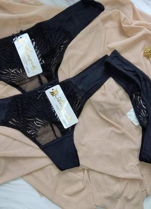 Стильные стринги черного цвета 60896