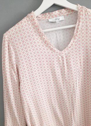 Вискозная стильная блуза в нежный принт_# 7243 фото