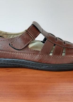 Туфлі чоловічі літні коричневі прошиті2 фото