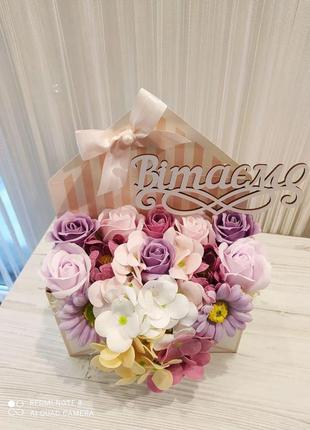 Букет  мыльных цветов "цветущее письмо"