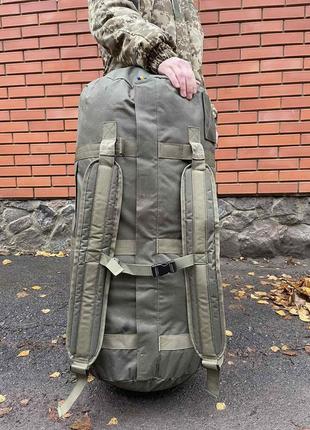 Баул армійський олива, сумка баул армійський 110 л, тактичний баул, тактичний баул-рюкзак олива5 фото