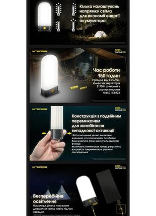 Nitecore lr60 3в1 - кемпінговий ліхтар + power bank + зарядний пристрій (usb type-c)8 фото