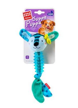 Игрушка для собак заяц с пищалкой gigwi suppa puppa, текстиль / резина, 15 см