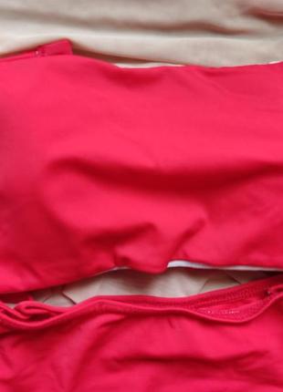 Яскравий червоний жіночий купальник2 фото